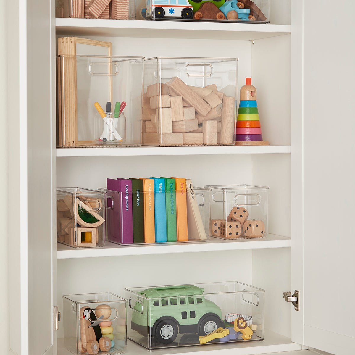 iDesign Linus Clear Storage Bins The Container Store